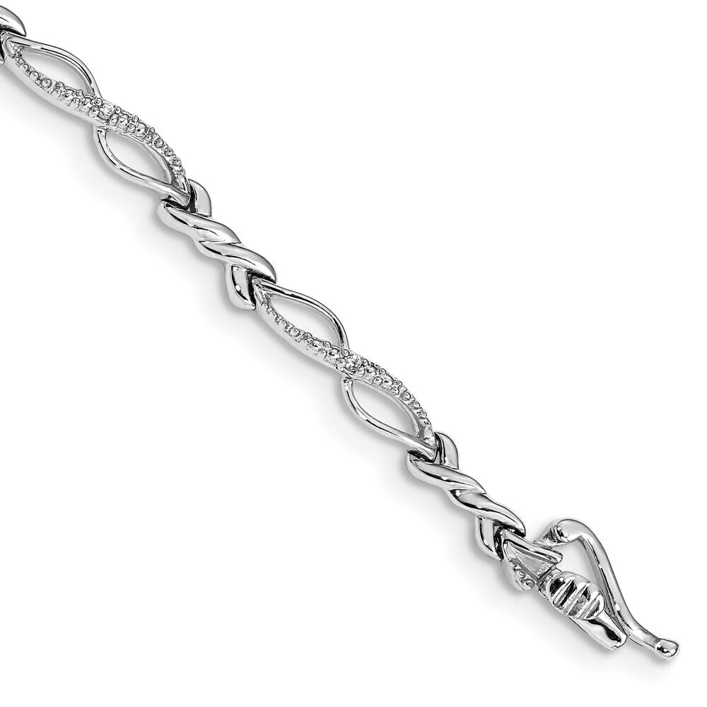 Kazi Luxury 14k White Gold Diamond Bracelet